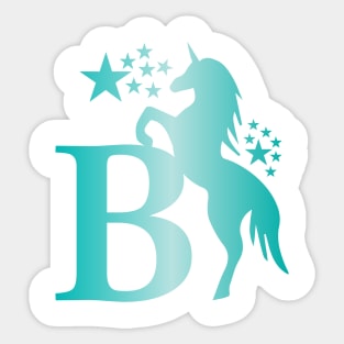 B Unicorn Star Monogram T-Shirt Sticker